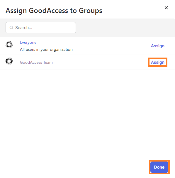 Okta Admin console with key steps to managing user access.
