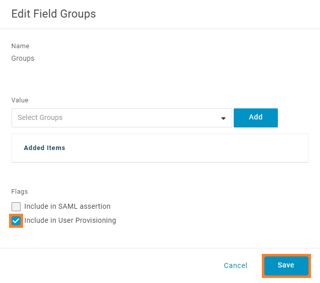 OneLogin Admin console with key steps to adding groups to provisioning.